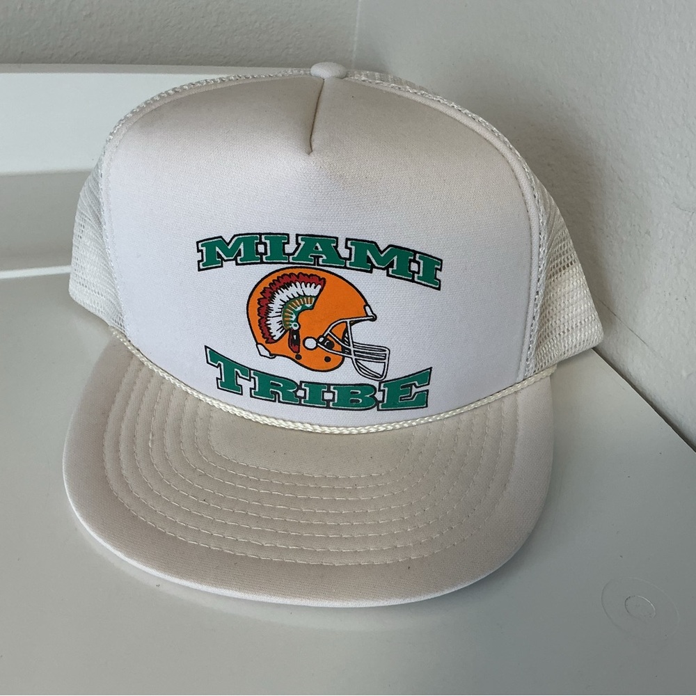 Miami Tribe Hurricanes Vintage Truckers Cap NOS